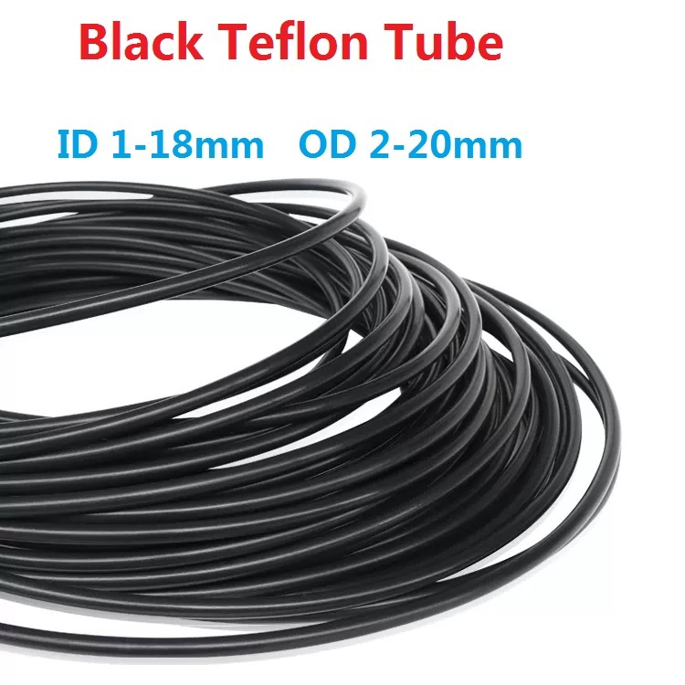 ท่อเทฟลอน Ptfe ทนความร้อนสูง 1-18 มม. 1/3 เมตร สีดํา