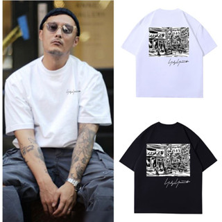 Yohji Yamamoto เสื้อยืดคอกลม แขนสั้น ลายวัฒนธรรมสตรีทญี่ปุ่น Y3 ทรงหลวม สไตล์ยุโรป อเมริกา สําหรับผู้ชาย และผู้หญิง