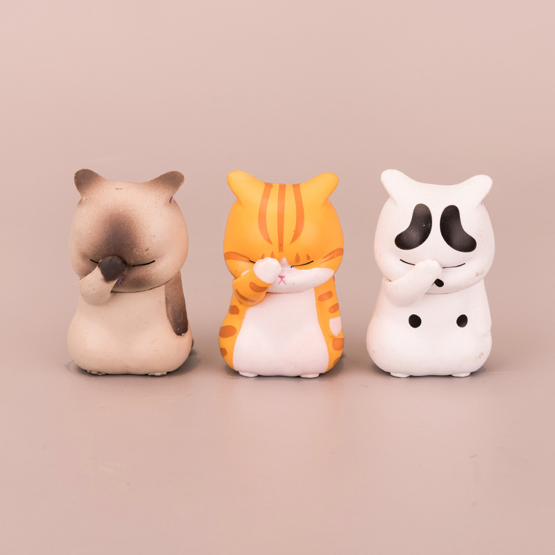 1ชิ้น5เซนติเมตรสัตว์น่ารักแมวถามรุ่นพีวีซีแอ็คชั่นโมเดลตุ๊กตาของเล่น