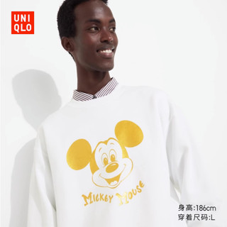 Uniqlo เสื้อกันหนาว แขนยาว ลาย Mickey Shines สําหรับผู้ชาย และผู้หญิง (UT) 461040