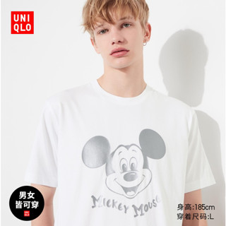 Uniqlo เสื้อยืดแขนสั้น พิมพ์ลายมิกกี้เมาส์ สําหรับผู้ชาย และผู้หญิง