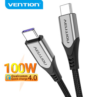 Vention 100W 5A USB Charger USB C ถึง USB C สายชาร์จเร็ว QC4.0 Type C ถึง Type C สายเคเบิลส่งพลังงาน สําหรับ Macbook Huawei Iphone 15