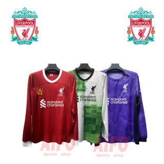 เสื้อกีฬาแขนยาว ลายทีมชาติฟุตบอล Liverpool Jersey 23 24 ชุดเหย้า คุณภาพสูง สําหรับผู้ชาย