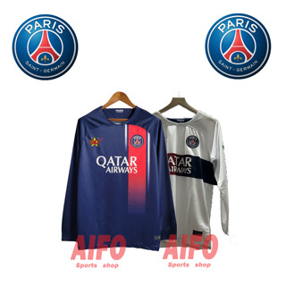 เสื้อกีฬาแขนยาว ลายทีมชาติฟุตบอล PSG Paris Saint-Germain Jersey 23 24 ชุดเหย้า คุณภาพสูง สําหรับผู้ชาย