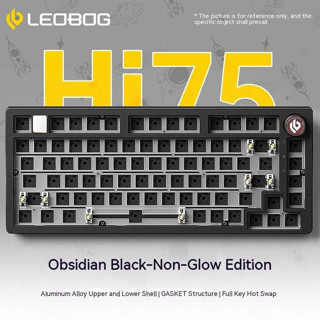 Leobog Hi75 ชุดคีย์บอร์ดอะลูมิเนียม 75% ความล่าช้าต่ํา พร้อมไฟ RGB เปลี่ยนได้ พร้อมลูกบิด