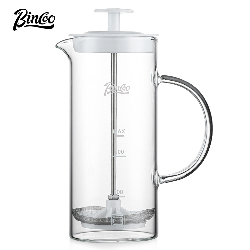 Bincoo กาต้มน้ําชงกาแฟ แบบใช้มือกด ขนาด 550 มล. สไตล์ฝรั่งเศส สําหรับชงกาแฟ ฟองนม ใช้ในครัวเรือน