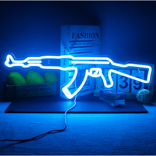 ป้ายไฟนีออน Led AK 47 สุดเท่ แบบแขวนผนัง สําหรับตกแต่งห้อง ร้านค้า ปาร์ตี้