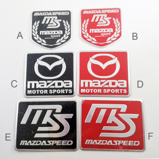 สติกเกอร์อลูมิเนียม ลายโลโก้ MS MAZDASPEED สําหรับตกแต่งรถยนต์ MAZDA Motorsport จํานวน 1 ชิ้น