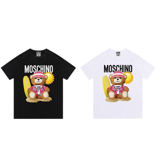 Moschin0 เสื้อยืดลําลอง ผ้าฝ้าย แขนสั้น คอกลม พิมพ์ลาย แฟชั่นสําหรับผู้ชาย และผู้หญิง