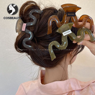 COSBEAUTY กิ๊บติดผมหางม้า เนื้อแมตต์ ขนาดใหญ่ หรูหรา สีดํา สไตล์ฝรั่งเศส สําหรับผู้หญิง