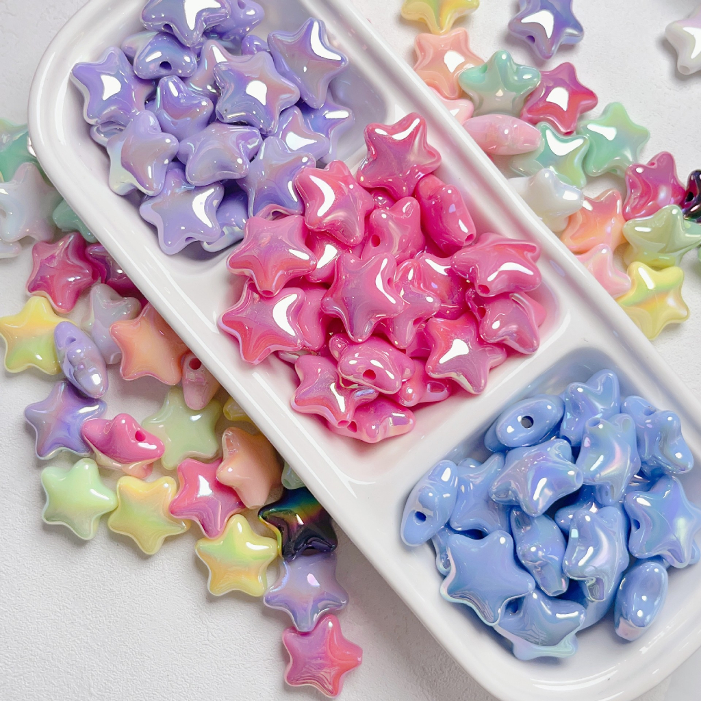 ลูกปัดอะคริลิค รูปดาว ขนาด 22 มม. DIY 50 ชิ้น