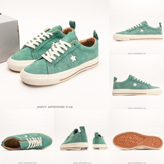 Converse One Star Pro รองเท้าสเก็ตบอร์ดลําลอง สีเขียว สไตล์เรโทร A02947C