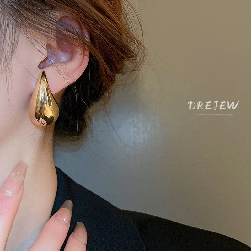 DREJEW ต่างหูเงิน 925 จี้หยดน้ำ มินิมอล สไตล์ยุโรป thumbnail 5