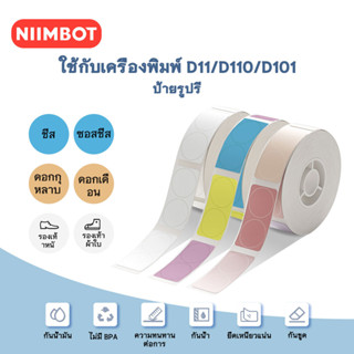 NIIMBOT D11/D101/D110  ป้ายกระดาษทรงกลมสําหรับ สติ๊กเกอร์ชั้นวางอาหารเบเกอรี่