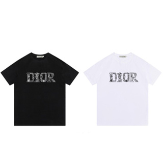 Di0r เสื้อยืดลําลอง ผ้าฝ้าย แขนสั้น คอกลม พิมพ์ลาย แฟชั่นสําหรับผู้ชาย และผู้หญิง