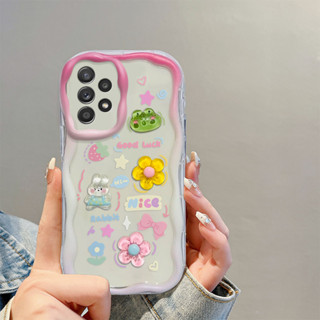 เคสโทรศัพท์มือถือ ลายการ์ตูนหมี กระต่ายน่ารัก 3D สําหรับ Samsung A53 5G A54 A34 A33 A73 5G A13 5G A13 4G A24 4G