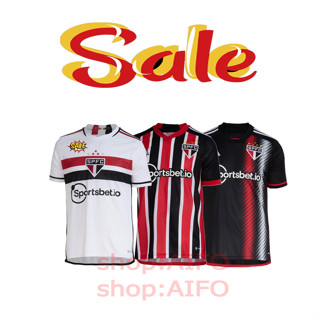 เสื้อกีฬาแขนสั้น ลายทีมชาติฟุตบอล Sao Paulo Home Away Jersey 23 24 ชุดเหย้า คุณภาพสูง สําหรับผู้ชาย