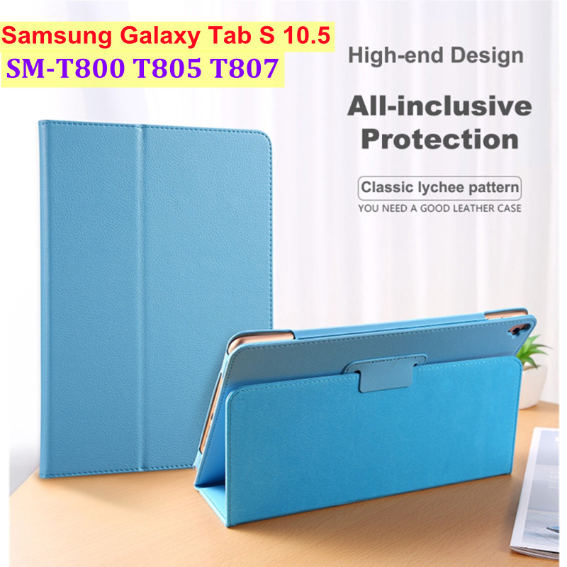 Samsung Galaxy Tab S 10.5 Case Cover SM-T800 T805 T807 Tablet Ultra-thin PU Leather Case Adjustable Folding Stand Cover Full Body Protective Cover