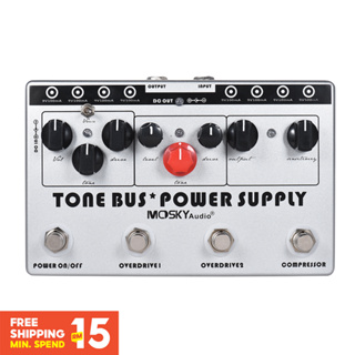 ⭐⭐⭐Mosky TONE BUS+POWER SUPPLY ท่อคอมเพรสเซอร์เอฟเฟคกีตาร์ไฟฟ้า Overdrive Ultimate Overdrive 8 Isolated DC 9V