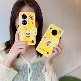 เคสโทรศัพท์ ยางซิลิโคนนิ่ม กันกระแทก ลายผึ้ง 3D พร้อมที่ตั้งวาง สําหรับ OPPO R15 R11s R17 A5 A3S A9X F11 A8 31 55 56 57 58 A11 A5 2020 A72 93 S Reno 7 8 9 10 pro