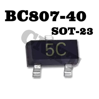 100 ชิ้น BC807 BC807-40 SOT-23 ซิลค์สกรีน 5C 0.5A/45V PNP Triode