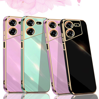 Tecno Pova 5 เคสซิลิโคนนิ่ม สีสันสดใส ด้านหลัง สี่เหลี่ยม สไตล์ชุบ เคสโทรศัพท์ป้องกัน