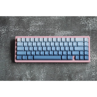 【JKDK】Sky blue keycaps  PBT   font transmits light OEM profile  keycap for MX switch keyboard