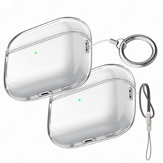 เคสซิลิโคน TPU นิ่ม แบบใส พร้อมเชือก สําหรับ AirPods pro 2 Airpod pro 2