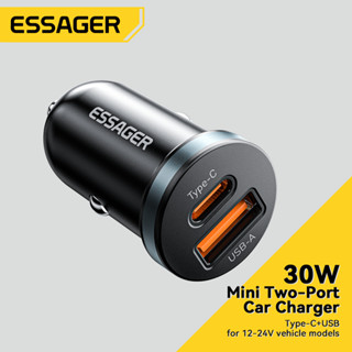 Essager 30W ที่ชาร์จในรถ usb Type c ที่ชาร์จในรถ ชาร์จเร็ว อลูมิเนียมอัลลอยด์ ที่ชาร์จในรถ ที่รองรับ QC PD 3.0