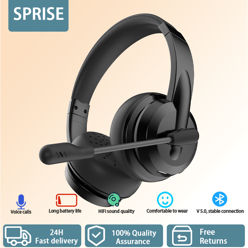 Sprise W6208 หูฟังบลูทูธไร้สาย ตัดเสียงรบกวน พร้อมไมโครโฟน สามารถปรับได้