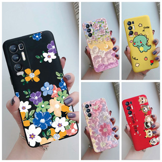 เคสโทรศัพท์ ซิลิโคนนิ่ม กันกระแทก ลายการ์ตูนดอกไม้น่ารัก สําหรับ OPPO Reno5 Pro Plus 5G Find X3 Neo