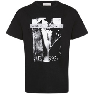 Alexander MCQUEEN เสื้อยืดลําลอง แขนสั้น พิมพ์ลาย สําหรับผู้ชาย