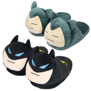 รองเท้าแตะ ผ้าฝ้าย พิมพ์ลายการ์ตูนโปเกม่อน Dark Knight Bruce Wayne Batman Snorlax ขนาด 28 เซนติเมตร ให้ความอบอุ่น เหมาะกับใส่ในบ้าน และฤดูหนาว สําหรับผู้ชาย และผู้หญิง