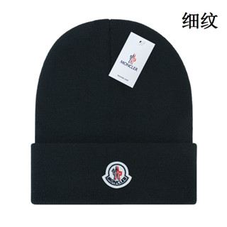 Beanies MONCLER หมวกบีนนี่ถัก แบบสวมหัว เนื้อหยาบ ให้ความอบอุ่น แฟชั่นฤดูใบไม้ร่วง และฤดูหนาว 2 ชิ้น