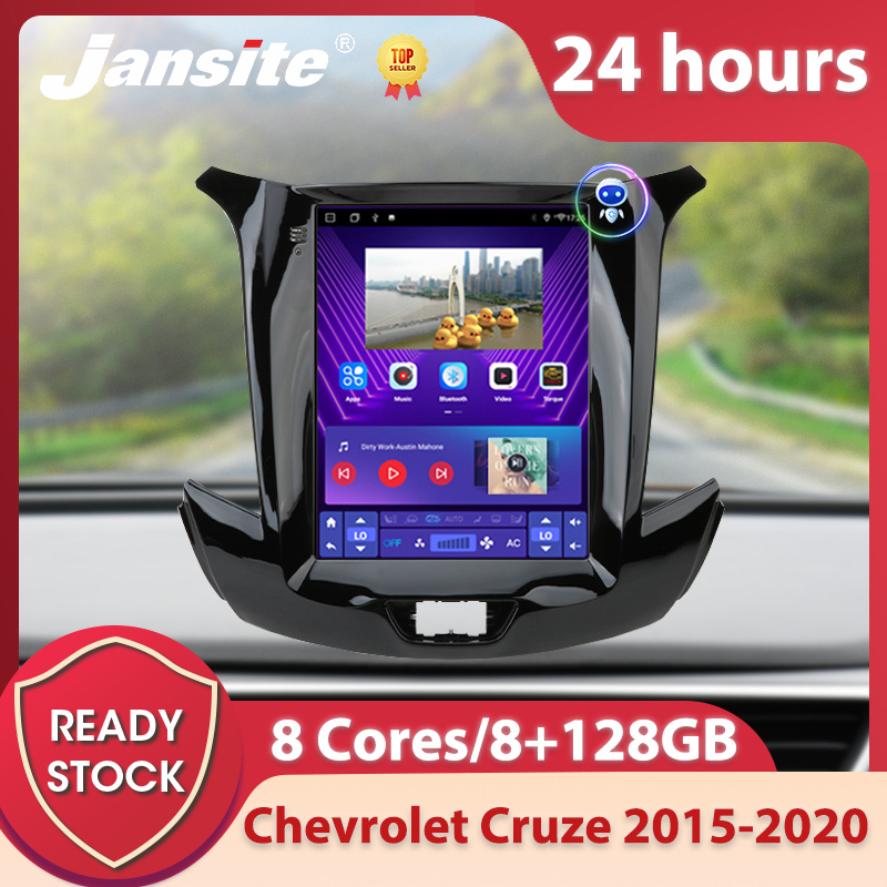Jansite เครื่องเล่นมัลติมีเดีย 2 Din Android 3D สําหรับรถยนต์ Chevrolet Cruze 2015-2020