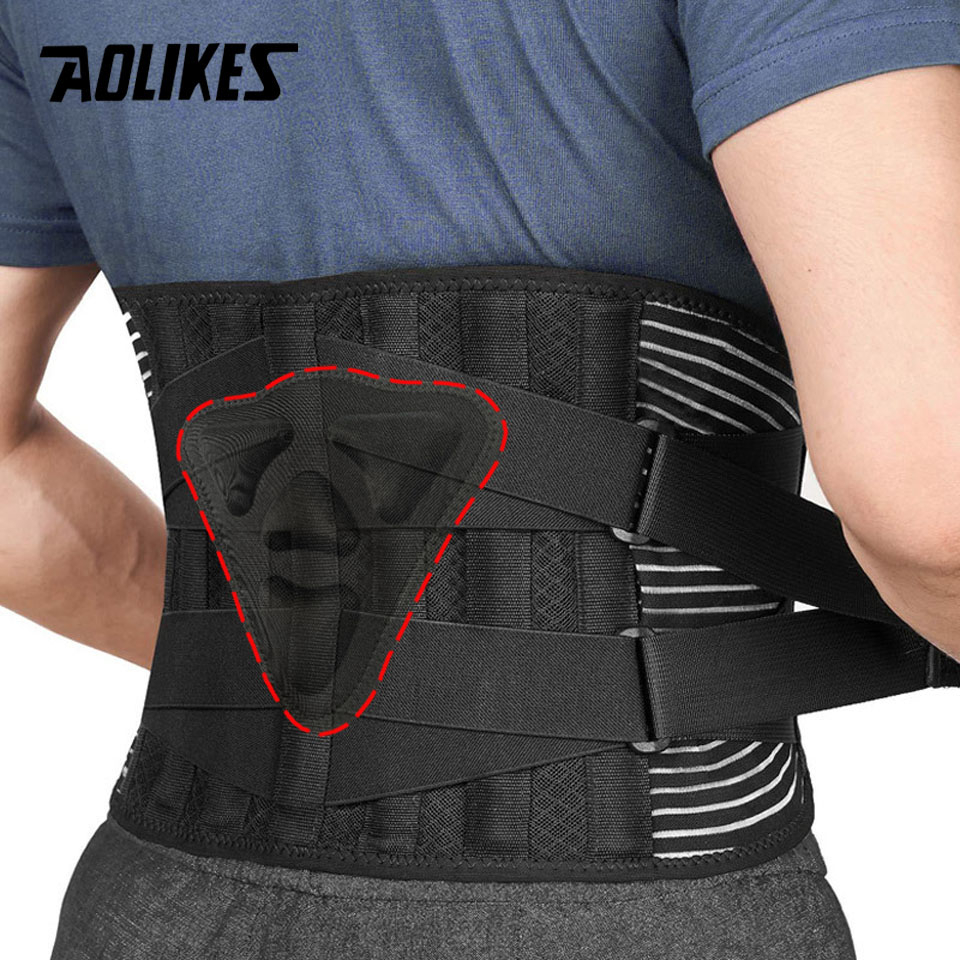Aolikes Anti-skid Lumbar Support เข็มขัดพยุงหลังส่วนล่างปรับได้สําหรับทํางานบรรเทาอาการปวดหลังเข็มขัดพยุงเอวสําหรับผู้ชายผู้หญิง
