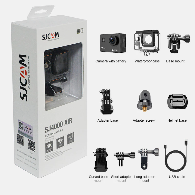 Sjcam SJ4000 AIR กล้องแอคชั่น หน้าจอคู่ SJ4000 Wifi 4K Ultra HD กล้องใต้น้ํา 30 เมตร กันน้ํา  กล้องติดหมวกกันน็อค【รับประกันหนึ่งปี 】 thumbnail 8