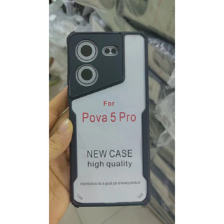 Tecno Pova 5 Pro Neo 3 Neo3 Pova5 Pova5Pro PovaNEO3 Acrylic Phone Case Shockproof Transparent Bumper Airbag Phone Cover Funda Coque Casing Shell