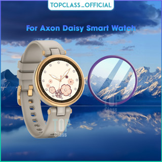 ชุดสองแผ่นฟิล์มกระจกกันรอยป้องกันหน้าจอสำหรับนาฬิกา Axon Daisy การปกป้องแบบครบครัน