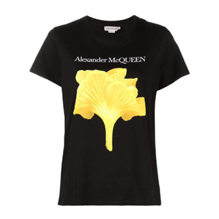 Alexander MCQUEEN Maikun เสื้อยืดคอกลม แขนสั้น พิมพ์ลายเห็ด สําหรับผู้หญิง