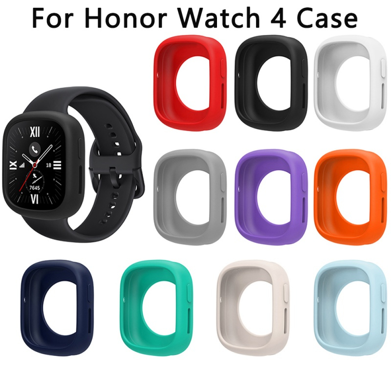 เคสซิลิโคนอ่อนนุ่มสําหรับ Honor Watch 4 เปลือกป้องกันสีสันสดใสฝาครอบกันชนกันกระแทกสําหรับ Honor Watch 4 อุปกรณ์เสริมสมาร์ทวอทช์