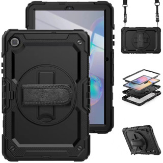 เคส Samsung Galaxy Tab S9 Tab S9plus S8 Plus S8 + Case 2022 / Tab S7 FE 12.4 พร้อมตัวป้องกันหน้าจอ ขาตั้งหมุนได้ และสายคล้อง เคสกันกระแทก สําหรับ Samsung S7 Plus