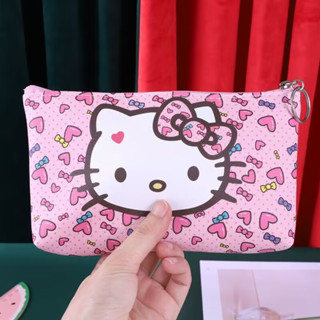 กระเป๋าใส่เหรียญ กระเป๋าเครื่องสําอาง กระเป๋าใส่โทรศัพท์มือถือ ลาย Hello Kitty