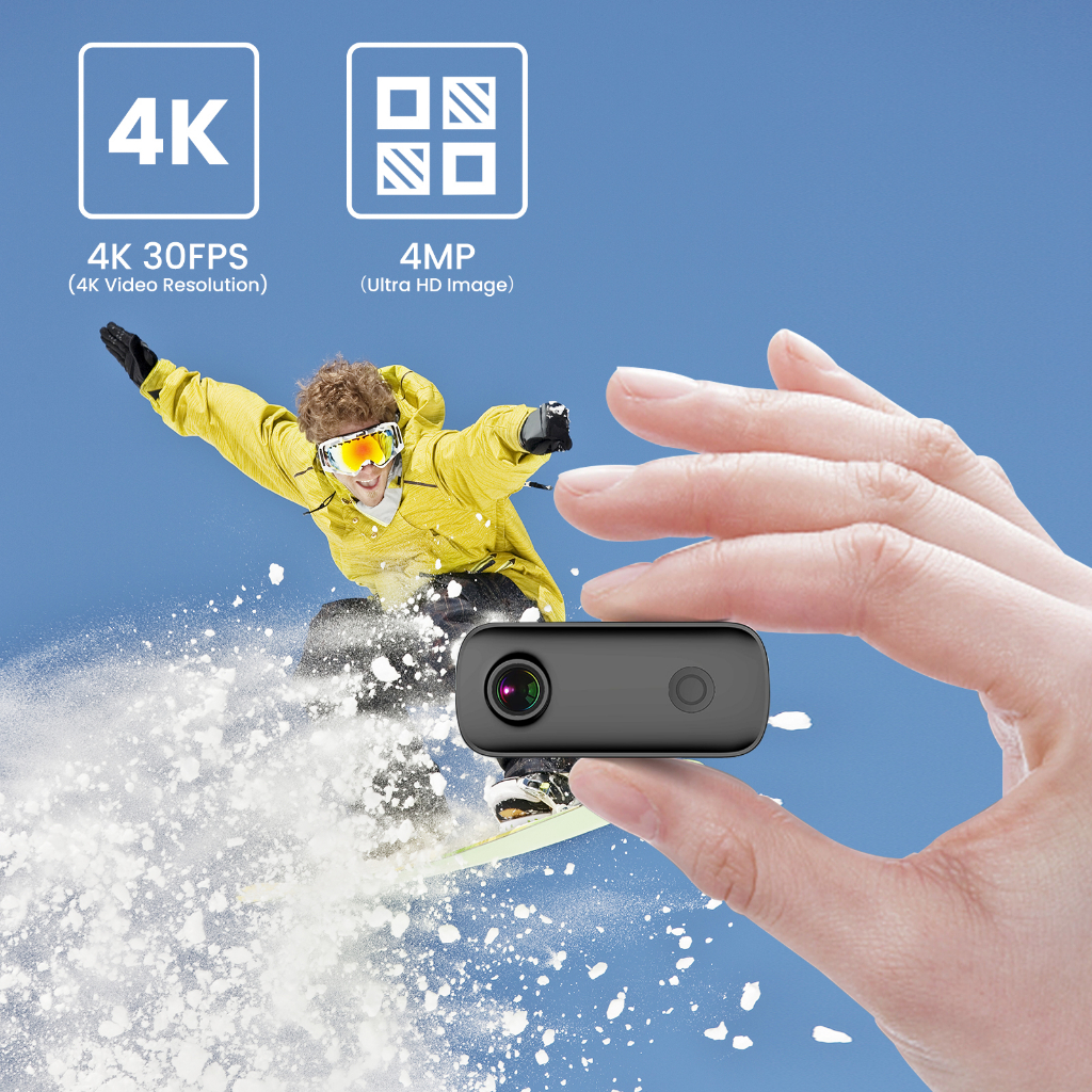 Sjcam C100+ กล้องแอคชั่น ขนาดเล็ก 4K/30FPS กล้องวิดีโอดิจิทัล 30M กันน้ํา เชื่อมต่อ WiFi  กล้องติดหมวกกันน็อค【รับประกันหนึ่งปี 】