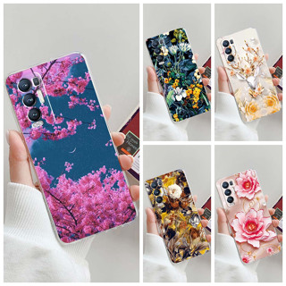 เคสโทรศัพท์มือถือแบบนิ่ม TPU ใส กันกระแทก ลายดอกไม้ สีสดใส สําหรับ OPPO Reno5 Pro Plus 5G Find X3 Neo