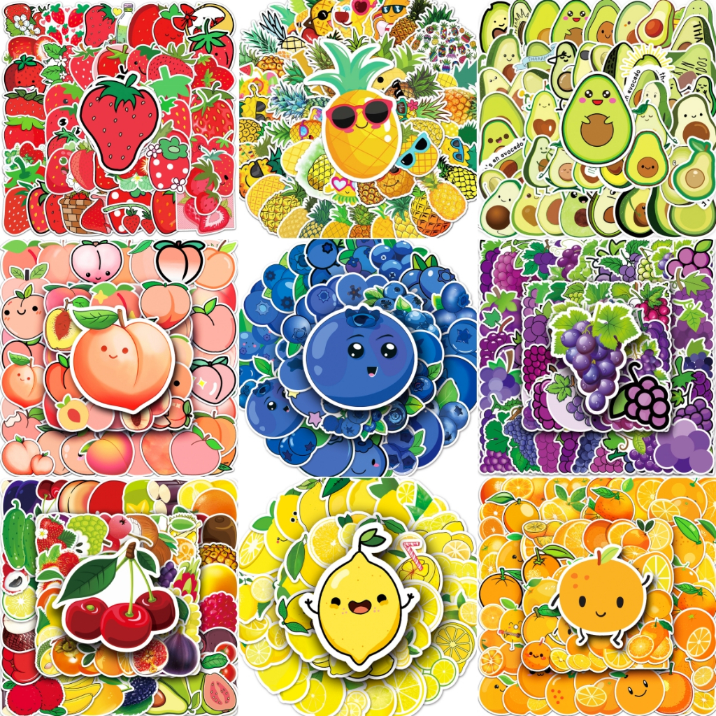 50 ชิ้นผลไม้ตลกผัก DIY Creative สําหรับแล็ปท็อป/โทรศัพท์/รถ/หมวกกันน็อกสติกเกอร์ Home Decal สติกเกอร์กันน้ํา