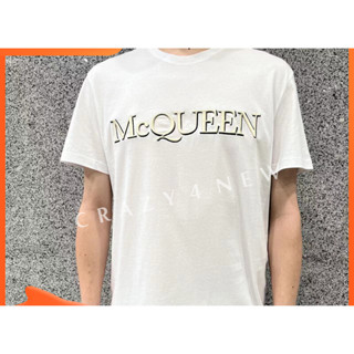 Alexander MCQUEEN เสื้อยืด คอกลม แขนสั้น พิมพ์ลายตัวอักษร สําหรับผู้ชาย