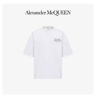 Alexander MCQUEEN เสื้อยืดคอกลม แขนสั้น ผ้าฝ้าย สําหรับผู้ชาย