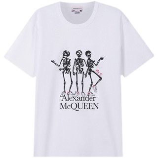 Alexander MCQUEEN MCQUEEN เสื้อยืดคอกลม แขนสั้น ผ้าฝ้าย สําหรับผู้ชาย