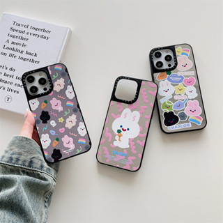 CASE.TIFY COCO rabbit High-end mirror Phone case for iphone 14 14pro 14promax 13 13pro 13promax High quality drop and shockproof hard case 12 12pro 12promax 11 Cute Graffiti elegant graffiti sticker pattern New Design ins style popular